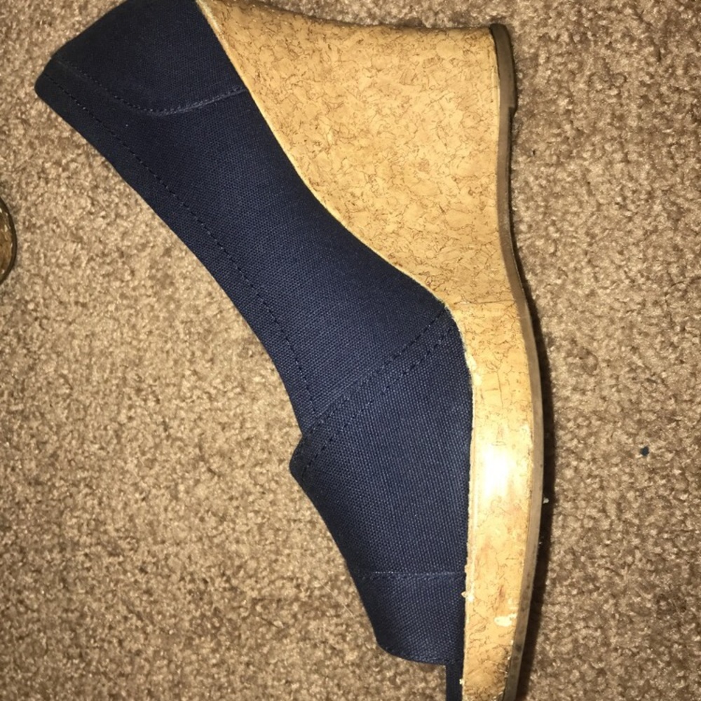 NEW FINAL PRICE Navy Blue Canvas Wedges